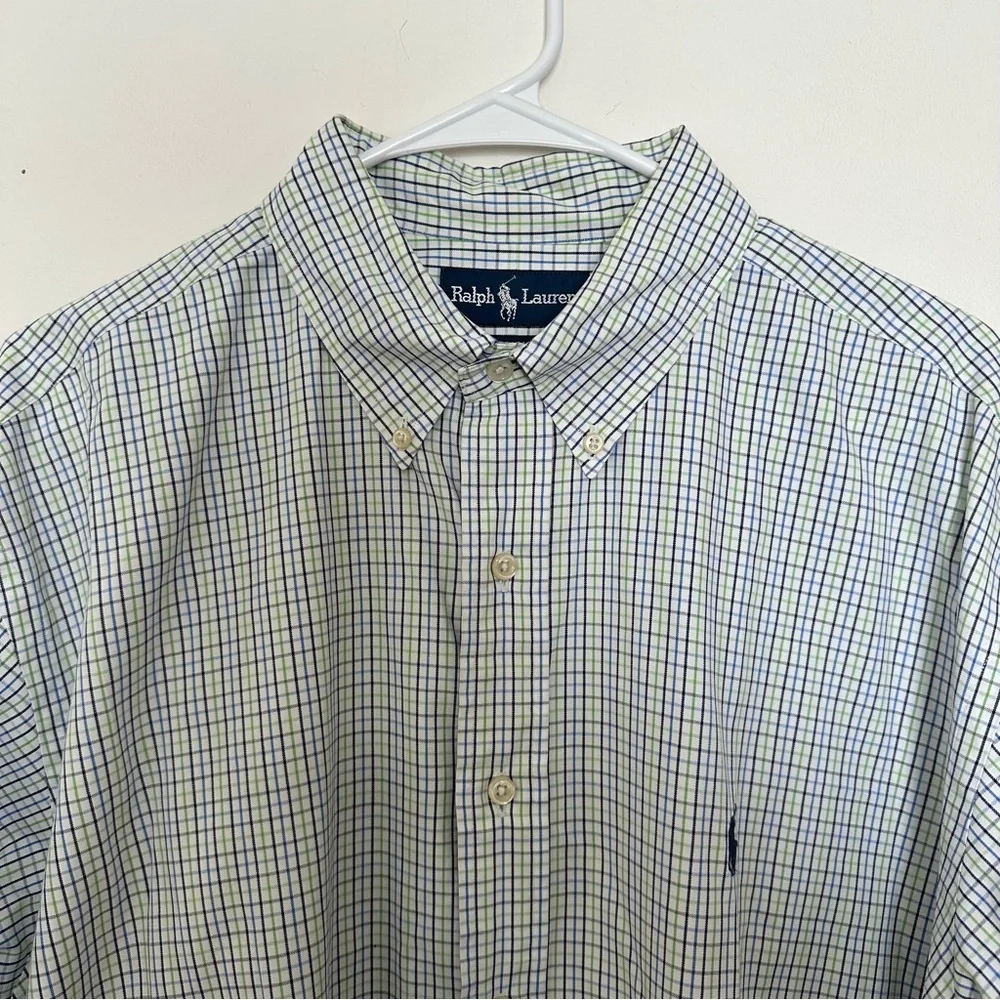 Ralph Lauren Yarmouth Cotton Pinpoint Oxford Shirt Men’s Size 17 34/35 Blue Pony